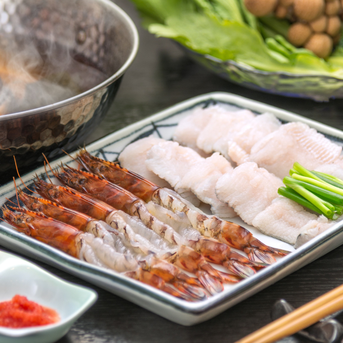 鱧と車海老のしゃぶセット（彩）